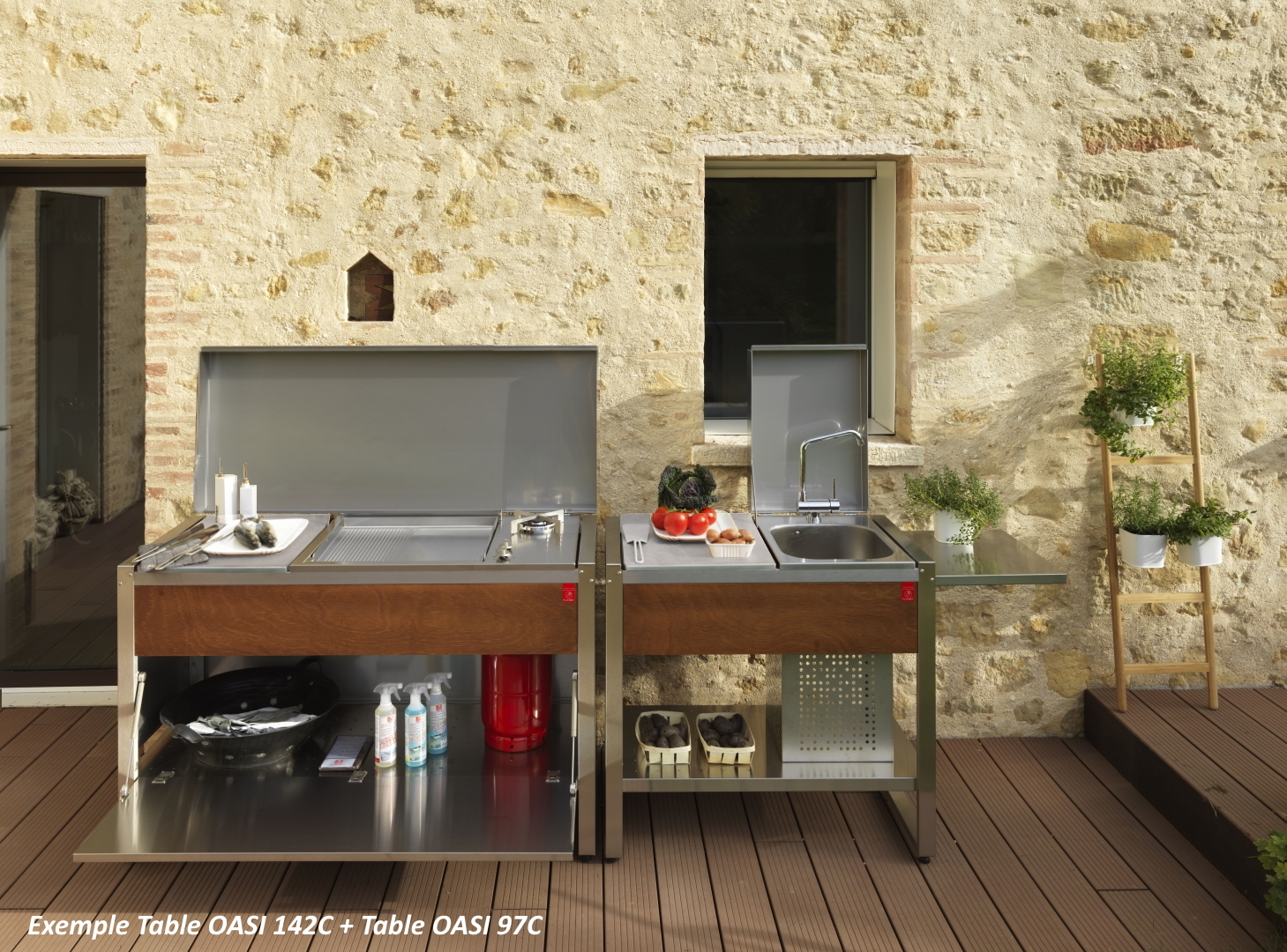 Table de cuisson avec plancha électrique en inox 60 x 40 cm - Oasi 142C -  Pla.Net